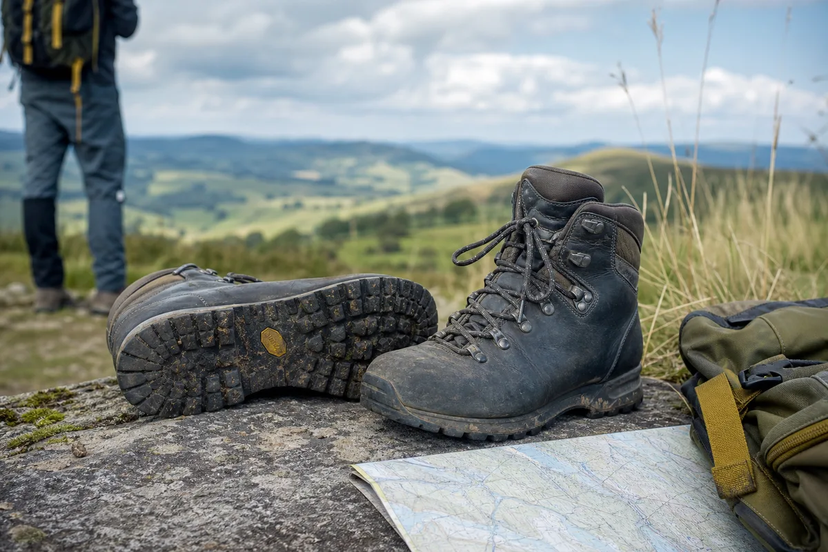 Wanderschuhe fürs Hügelland: Sohle, Schafthöhe und Passform prüfen